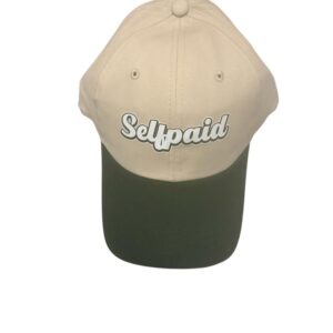 SELFPAID Script Baseball Cap - Cream/Olive