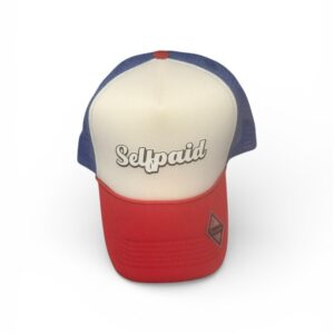 SELFPAID Script Trucker Hat - Red/White/Blue